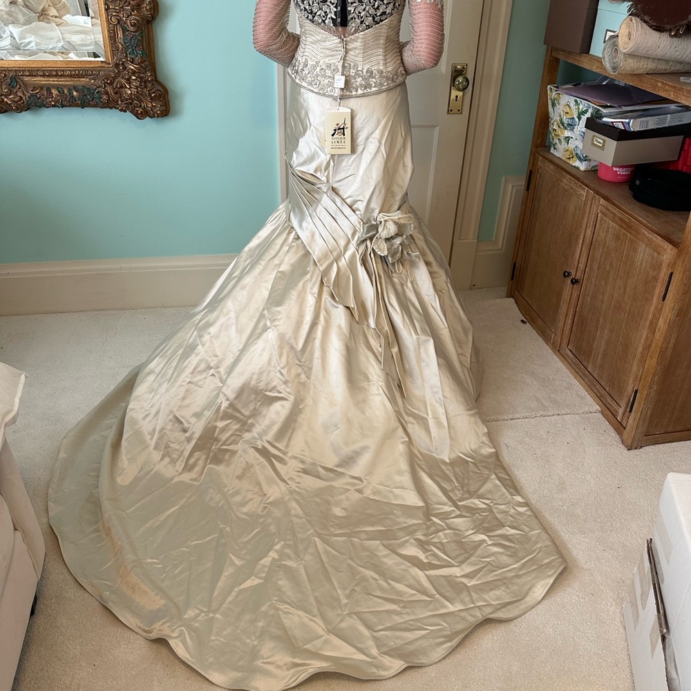 Elegant Cream Satin Gown